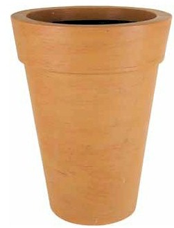 Maceta Magnum de fibra de vidrio imitación barro para exterior