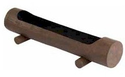 Maceta Tapal de fibra de vidrio imitación madera para exterior