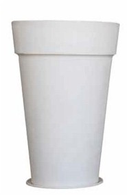 Maceta cilíndrica alta de gran formato de fibra de vidrio para exterior