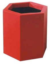 Maceta hexagonal de fibra de vidrio para exterior y mobiliario urbano